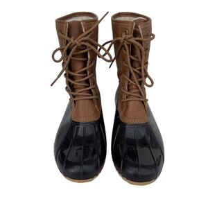 JBU by Jambu Maplewood Black Brown Lace Up Weatherproof Duck Boots Size 7M